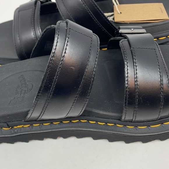 New Men’s Black Dr. Martens Myles Brando Leather Buckle Slide Sandals Size 12 - Picture 8 of 12